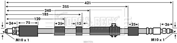 BORG & BECK Тормозной шланг BBH7591